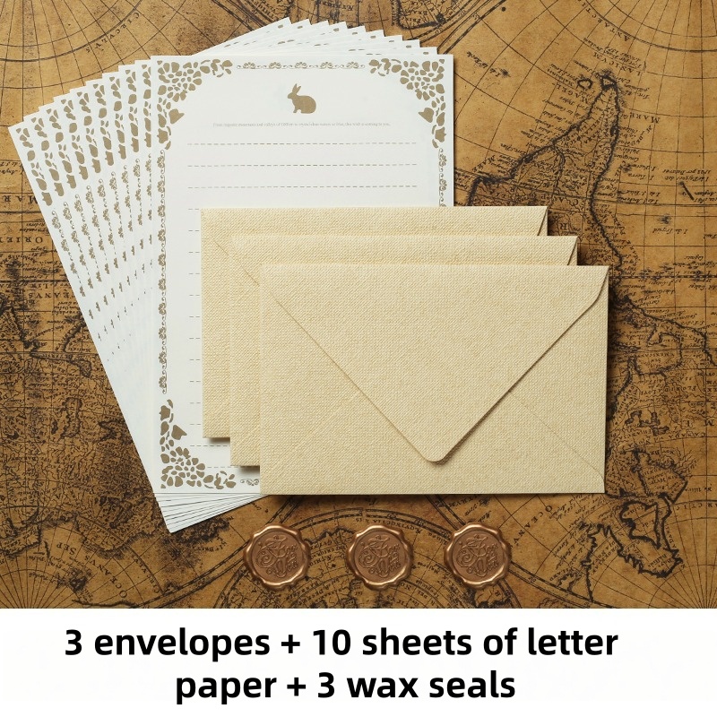 Letter Envelope Kraft - 16 szt. Vintage lniane koperty, luksusowy