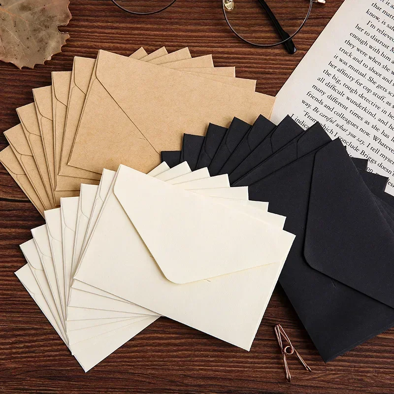 Letter Envelope Kraft - 20/40/80 sztuk klasyczny biały czarny Kraft