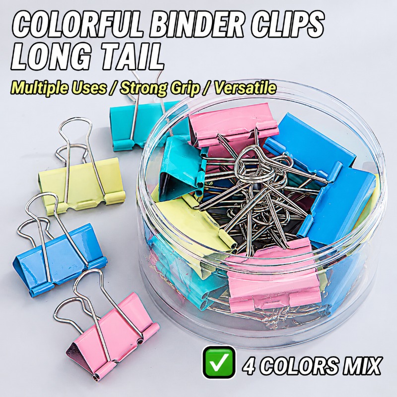 40 sztuk/zestaw Długie Kolorow – Binder Clip Assorted recenzja i cena