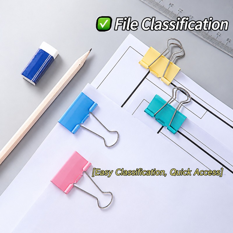 Kolorowe metalowe spinacze do  – Binder Clip Assorted recenzja i cena